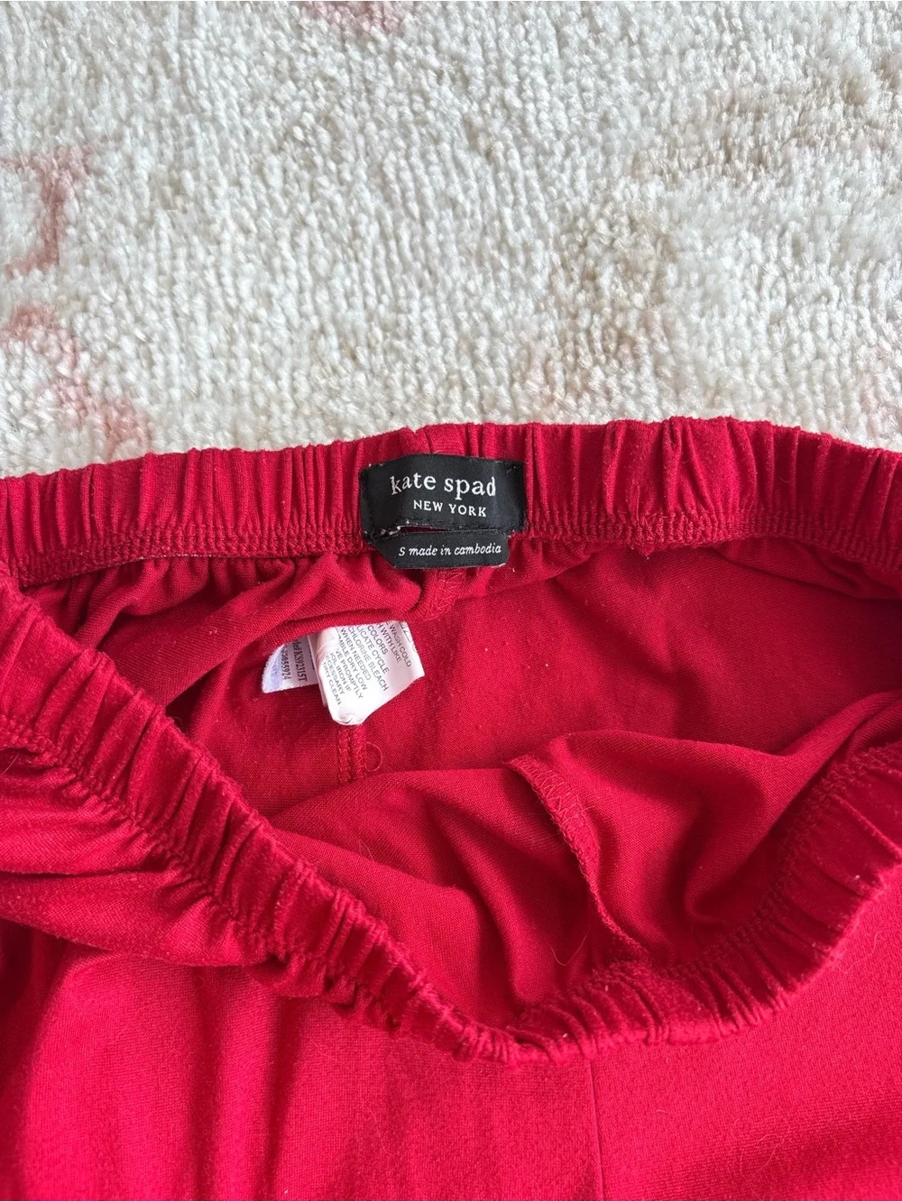 Kate Spade red button up pajama set